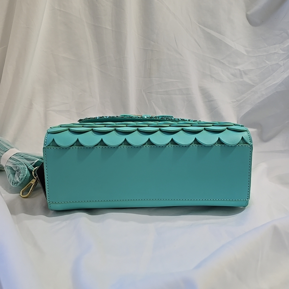 NWT Loungefly Disney The Little Mermaid Sequins Collection Crossbody Blue - Picture 7 of 10